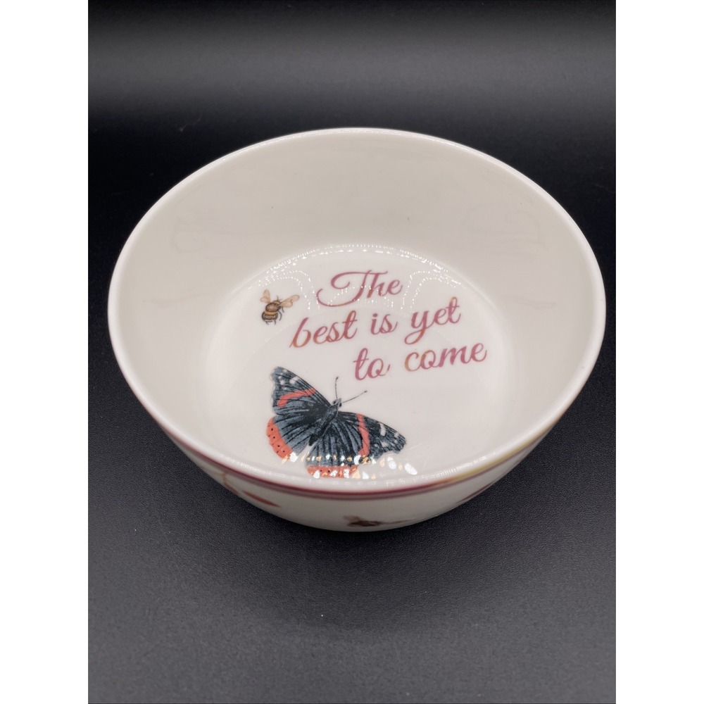 Lenox Butterfly Meadow "The Best is Yet to Come" Sentiment Bowl Trinket Dish